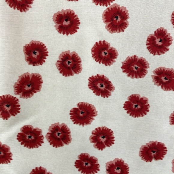 Crescent Floral Short Sleeve Shirt Cocktail Party Mini Dress Boho Cream Medium - Picture 9 of 9